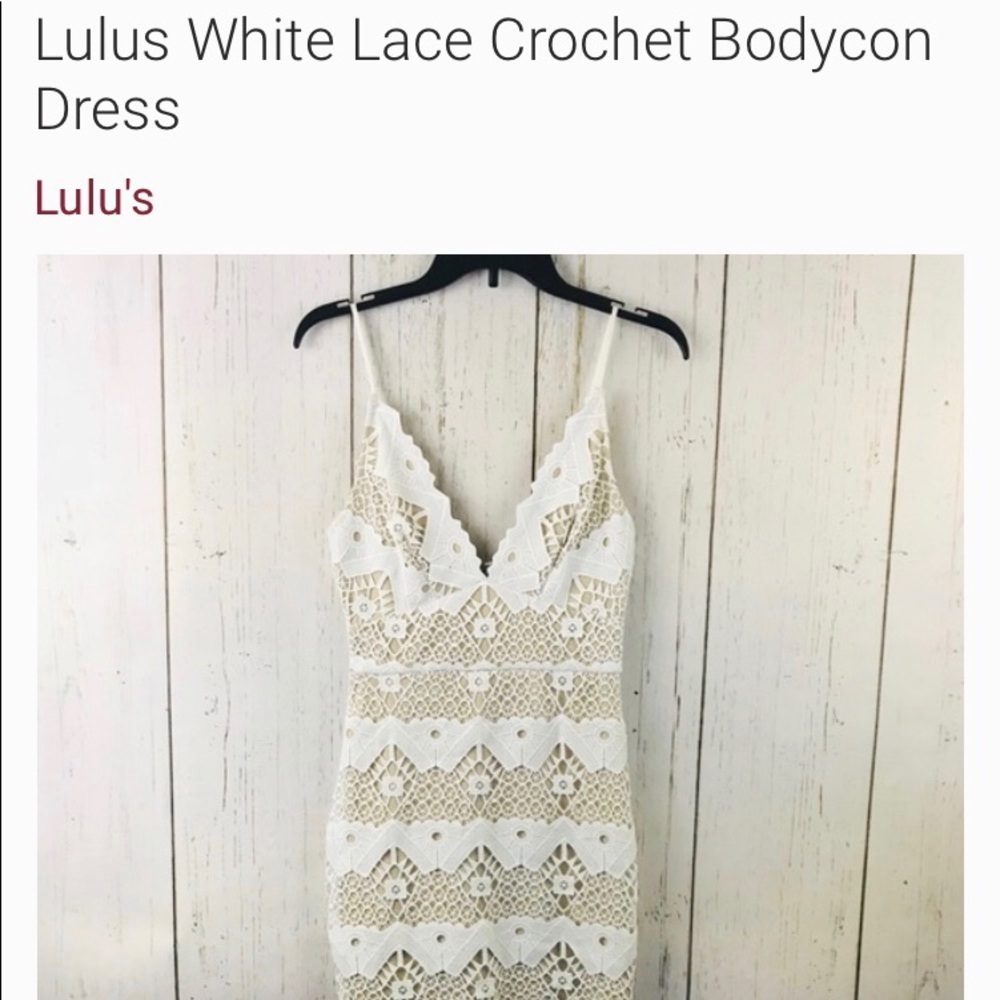 Lulus White Lace Crochet Bodycon Dress